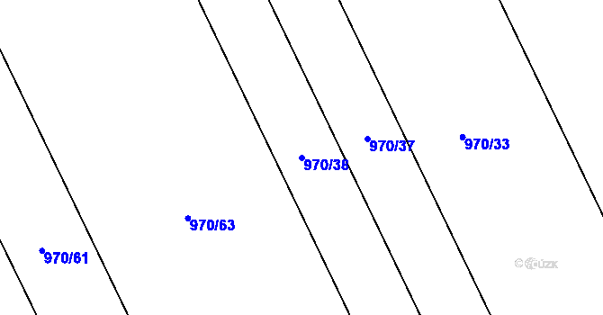 Parcela st. 970/38 v KÚ Heřmanův Městec, Katastrální mapa