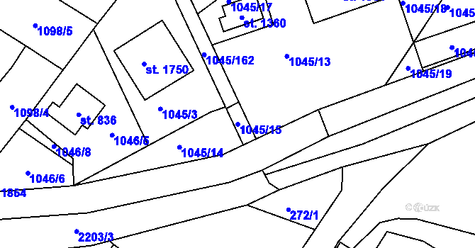 Parcela st. 1045/15 v KÚ Heřmanův Městec, Katastrální mapa