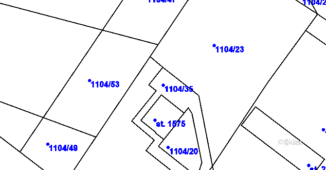 Parcela st. 1104/35 v KÚ Heřmanův Městec, Katastrální mapa