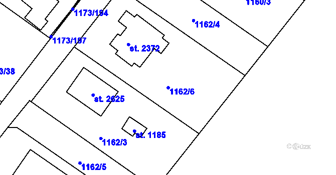 Parcela st. 1162/6 v KÚ Heřmanův Městec, Katastrální mapa