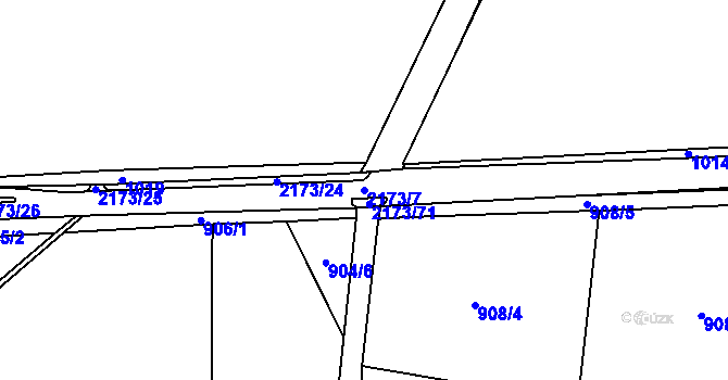 Parcela st. 2173/7 v KÚ Heřmanův Městec, Katastrální mapa