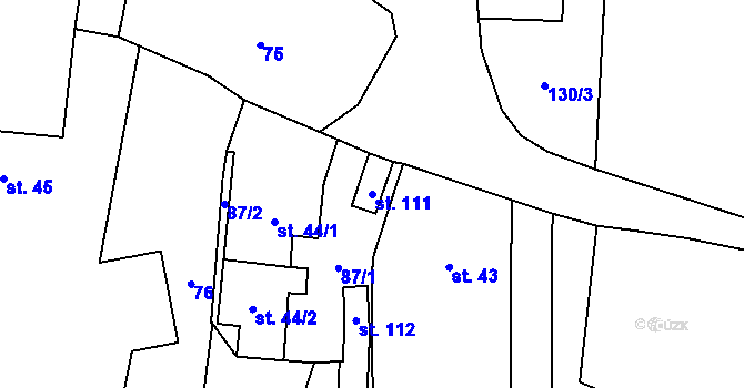 Parcela st. 111 v KÚ Chotěnice, Katastrální mapa