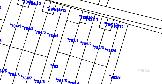 Parcela st. 782/2 v KÚ Hevlín, Katastrální mapa