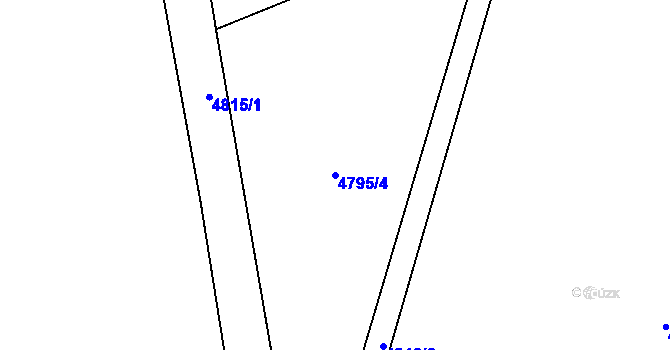 Parcela st. 4795/4 v KÚ Hevlín, Katastrální mapa