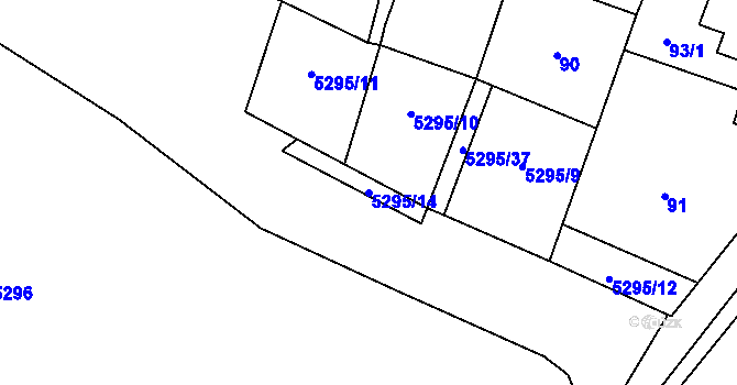 Parcela st. 5295/14 v KÚ Hevlín, Katastrální mapa