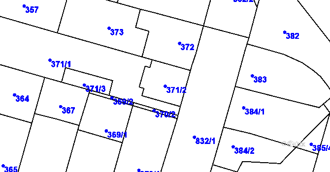 Parcela st. 371/2 v KÚ Hevlín, Katastrální mapa