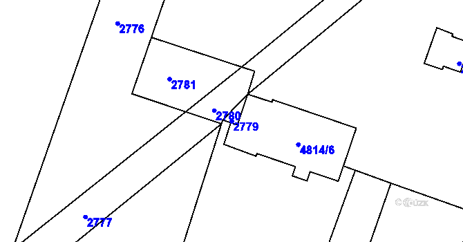 Parcela st. 2779 v KÚ Hevlín, Katastrální mapa