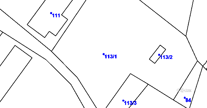 Parcela st. 113/1 v KÚ Hladké Životice, Katastrální mapa