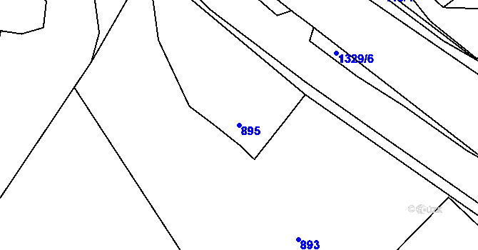 Parcela st. 895 v KÚ Hladké Životice, Katastrální mapa