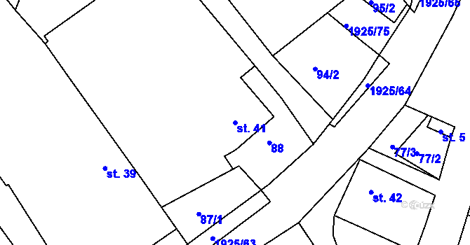 Parcela st. 41 v KÚ Hlasivo, Katastrální mapa