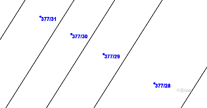 Parcela st. 377/29 v KÚ Hlasivo, Katastrální mapa