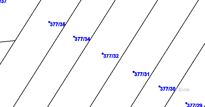 Parcela st. 377/32 v KÚ Hlasivo, Katastrální mapa
