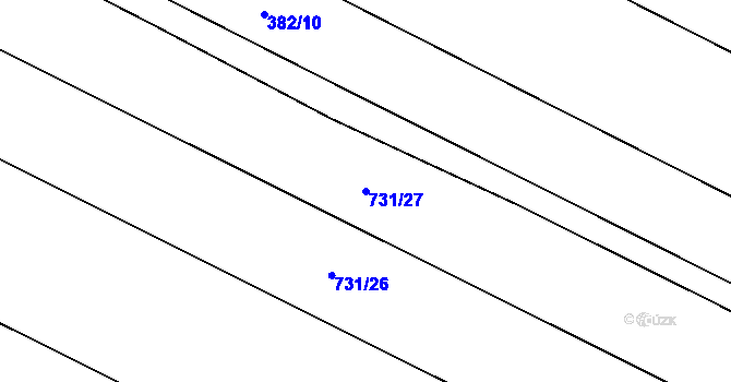 Parcela st. 731/27 v KÚ Hlasivo, Katastrální mapa