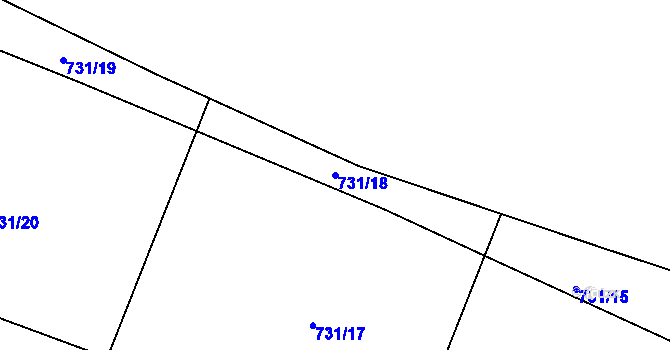 Parcela st. 731/18 v KÚ Hlasivo, Katastrální mapa