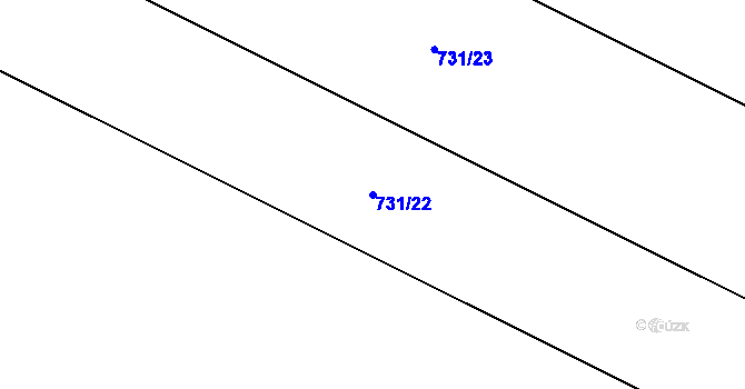 Parcela st. 731/22 v KÚ Hlasivo, Katastrální mapa