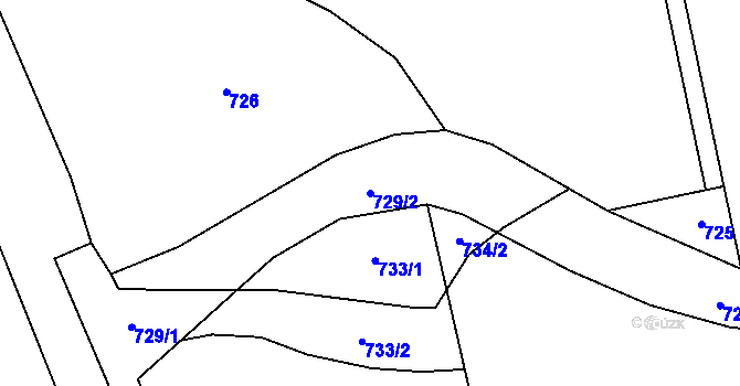 Parcela st. 729/2 v KÚ Rašovice u Hlasiva, Katastrální mapa
