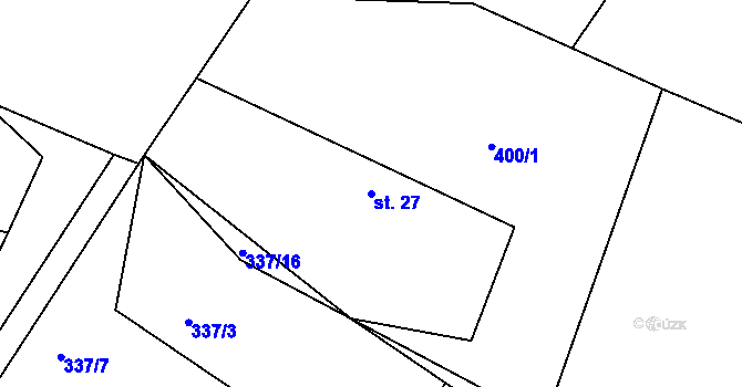 Parcela st. 27 v KÚ Hlásná Lhota u Jičína, Katastrální mapa