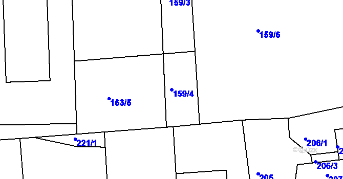 Parcela st. 159/4 v KÚ Hlásná Třebaň, Katastrální mapa