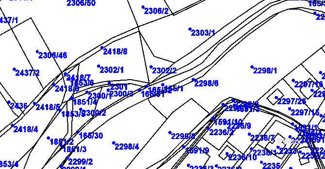 Parcela st. 165/1 v KÚ Hlásná Třebaň, Katastrální mapa