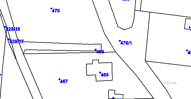 Parcela st. 469 v KÚ Hlásná Třebaň, Katastrální mapa