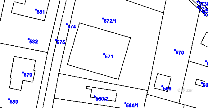 Parcela st. 571 v KÚ Hlásná Třebaň, Katastrální mapa
