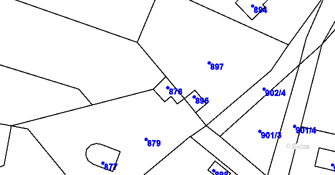 Parcela st. 878 v KÚ Hlásná Třebaň, Katastrální mapa