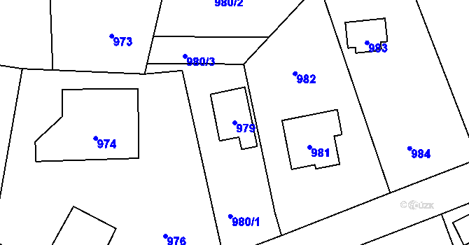 Parcela st. 979 v KÚ Hlásná Třebaň, Katastrální mapa