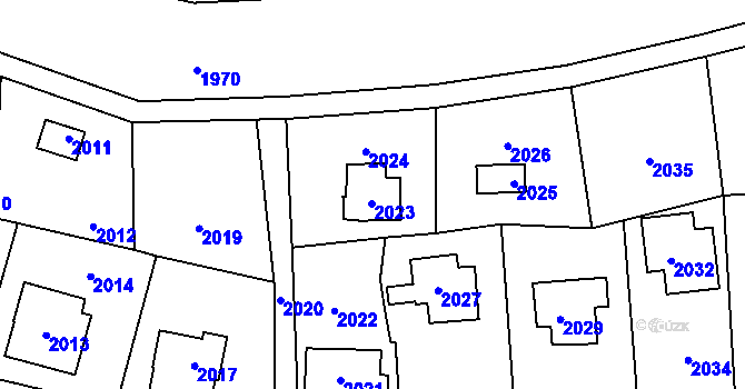 Parcela st. 2023 v KÚ Hlásná Třebaň, Katastrální mapa