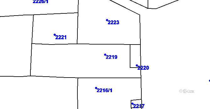 Parcela st. 2219 v KÚ Hlásná Třebaň, Katastrální mapa