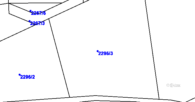 Parcela st. 2296/3 v KÚ Hlásná Třebaň, Katastrální mapa