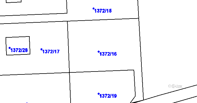 Parcela st. 1372/16 v KÚ Hlásná Třebaň, Katastrální mapa