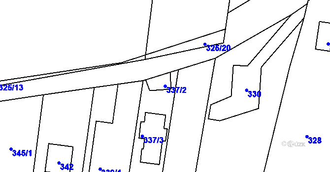 Parcela st. 337/2 v KÚ Hlásná Třebaň, Katastrální mapa