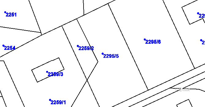 Parcela st. 2295/5 v KÚ Hlásná Třebaň, Katastrální mapa