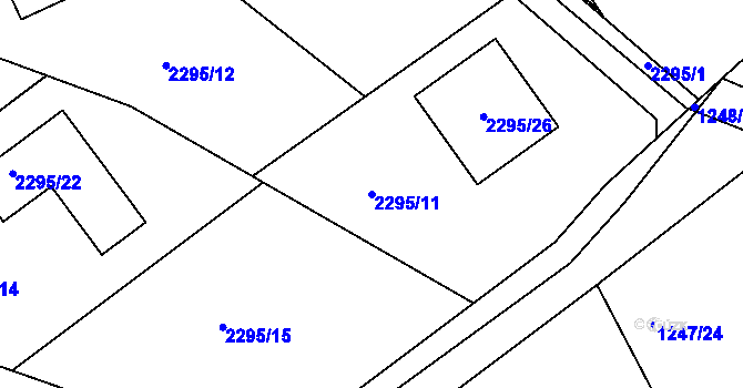 Parcela st. 2295/11 v KÚ Hlásná Třebaň, Katastrální mapa