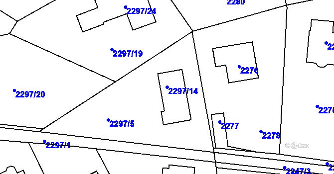 Parcela st. 2297/14 v KÚ Hlásná Třebaň, Katastrální mapa