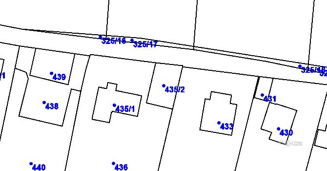 Parcela st. 435/2 v KÚ Hlásná Třebaň, Katastrální mapa