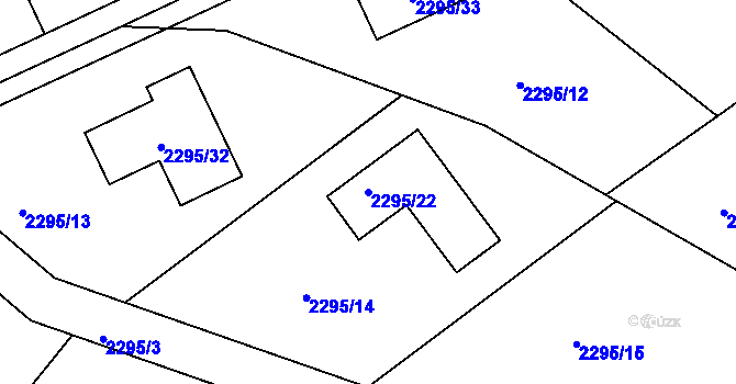 Parcela st. 2295/22 v KÚ Hlásná Třebaň, Katastrální mapa