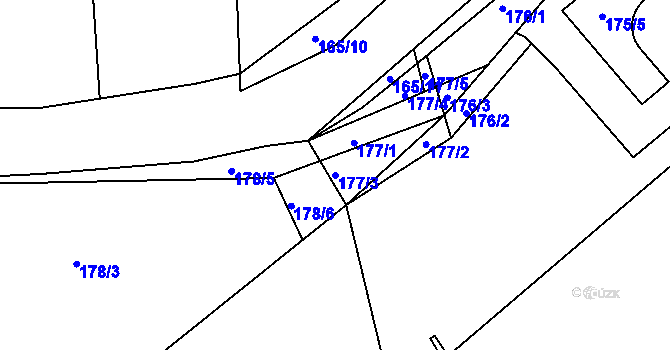 Parcela st. 177/3 v KÚ Hlásná Třebaň, Katastrální mapa