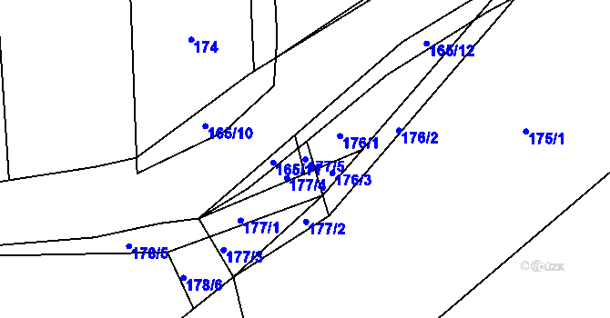 Parcela st. 177/5 v KÚ Hlásná Třebaň, Katastrální mapa