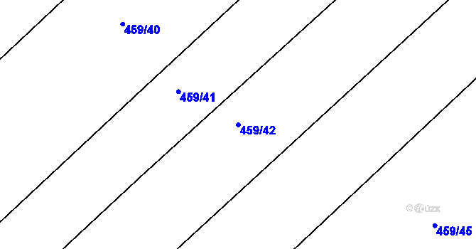 Parcela st. 459/42 v KÚ Hlásná Třebaň, Katastrální mapa