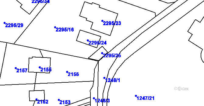 Parcela st. 2295/25 v KÚ Hlásná Třebaň, Katastrální mapa
