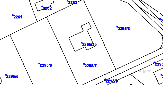 Parcela st. 2295/35 v KÚ Hlásná Třebaň, Katastrální mapa