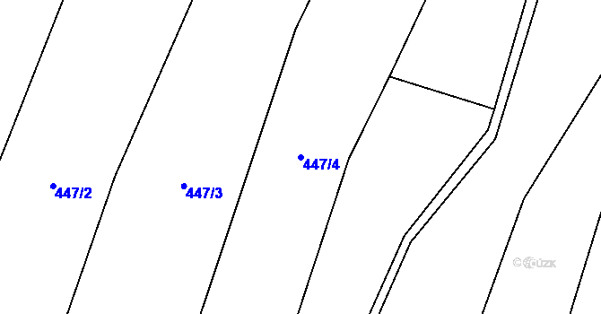 Parcela st. 447/4 v KÚ Hlavatce, Katastrální mapa