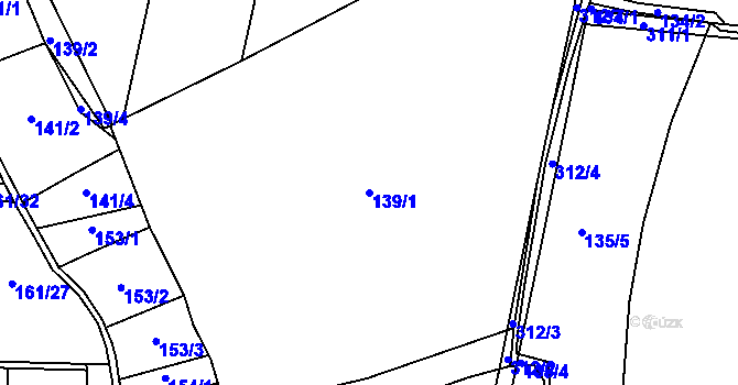 Parcela st. 139/1 v KÚ Vyhnanice, Katastrální mapa