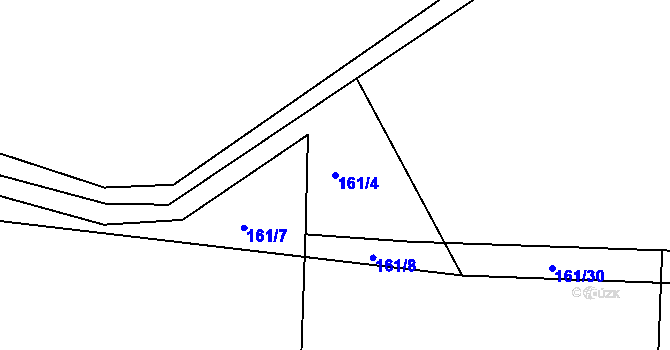 Parcela st. 161/4 v KÚ Vyhnanice, Katastrální mapa