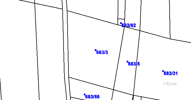 Parcela st. 683/3 v KÚ Hlavečník, Katastrální mapa