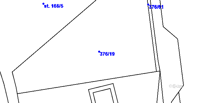 Parcela st. 376/19 v KÚ Hlavenec, Katastrální mapa
