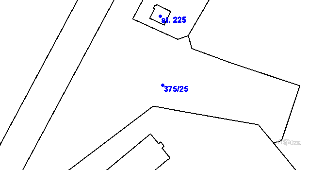 Parcela st. 375/25 v KÚ Hlavenec, Katastrální mapa