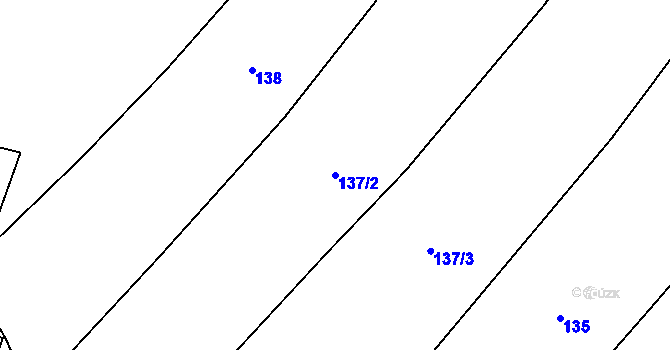 Parcela st. 137/2 v KÚ Hlavenec, Katastrální mapa