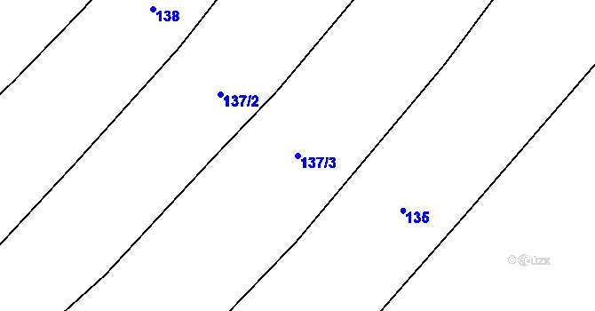 Parcela st. 137/3 v KÚ Hlavenec, Katastrální mapa